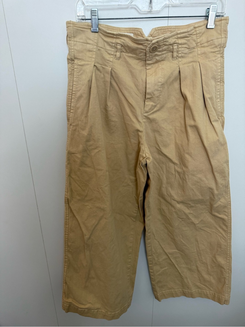 Anthropologie women’s Pleated Chino wide leg cropped